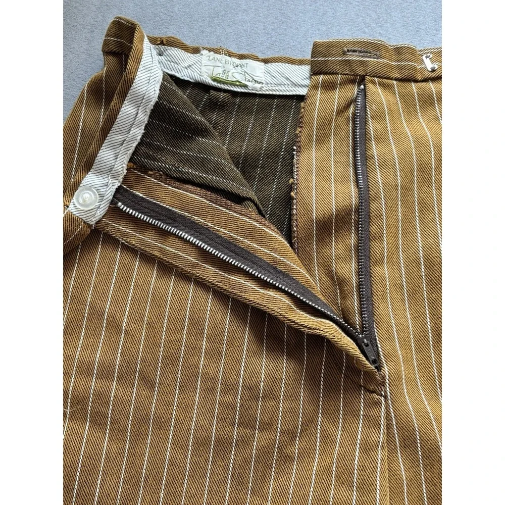 Vintage 70s Lane Bryant Pinstripe High Rise Bermuda Short S Twee Preppy Academia